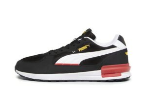 TENIS PUMA HOMBRE GRAVITON NEGRO ROJO