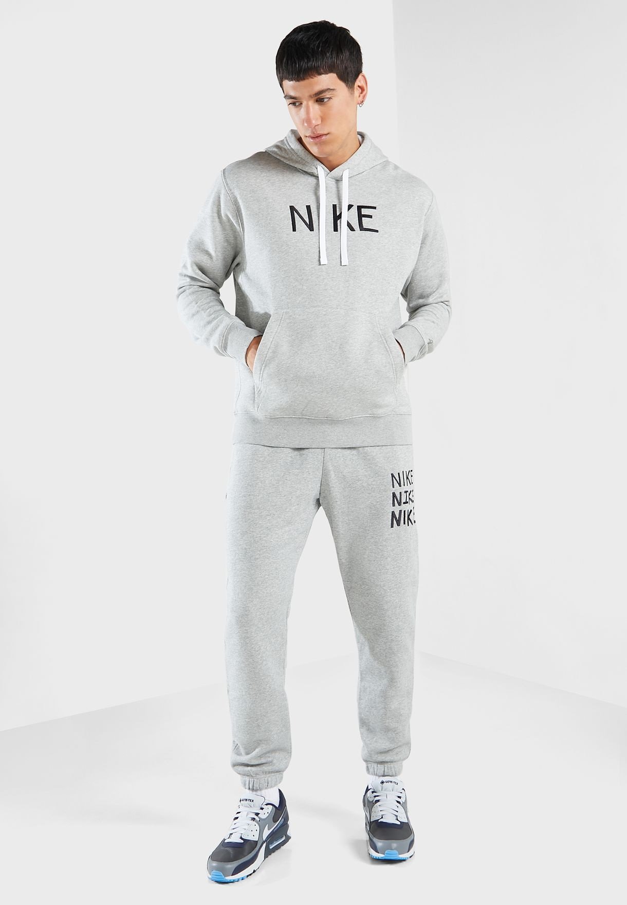 BUZO CAPOTA NIKE HOMBRE HBR-C GRIS NEGRO