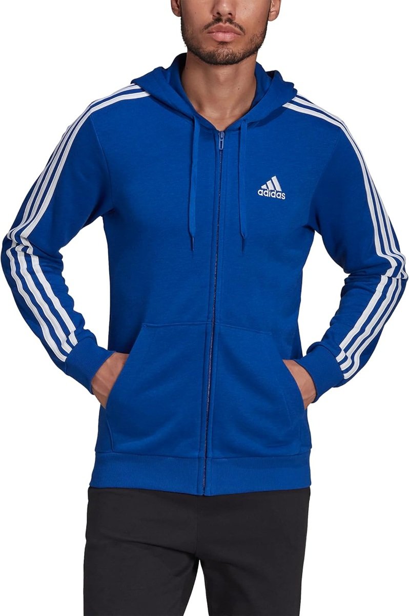 Buzo Adidas Hombre Essentials Fleece HE4427 Azul Training