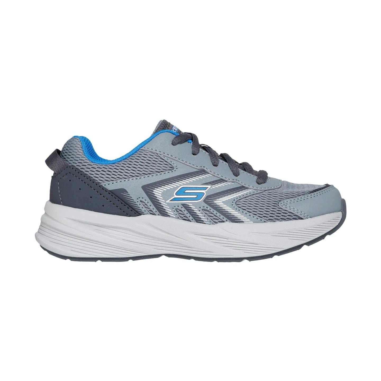 Tenis Skechers Niño Microspec Tread Cybrex 404116L-GYBL Gris Running