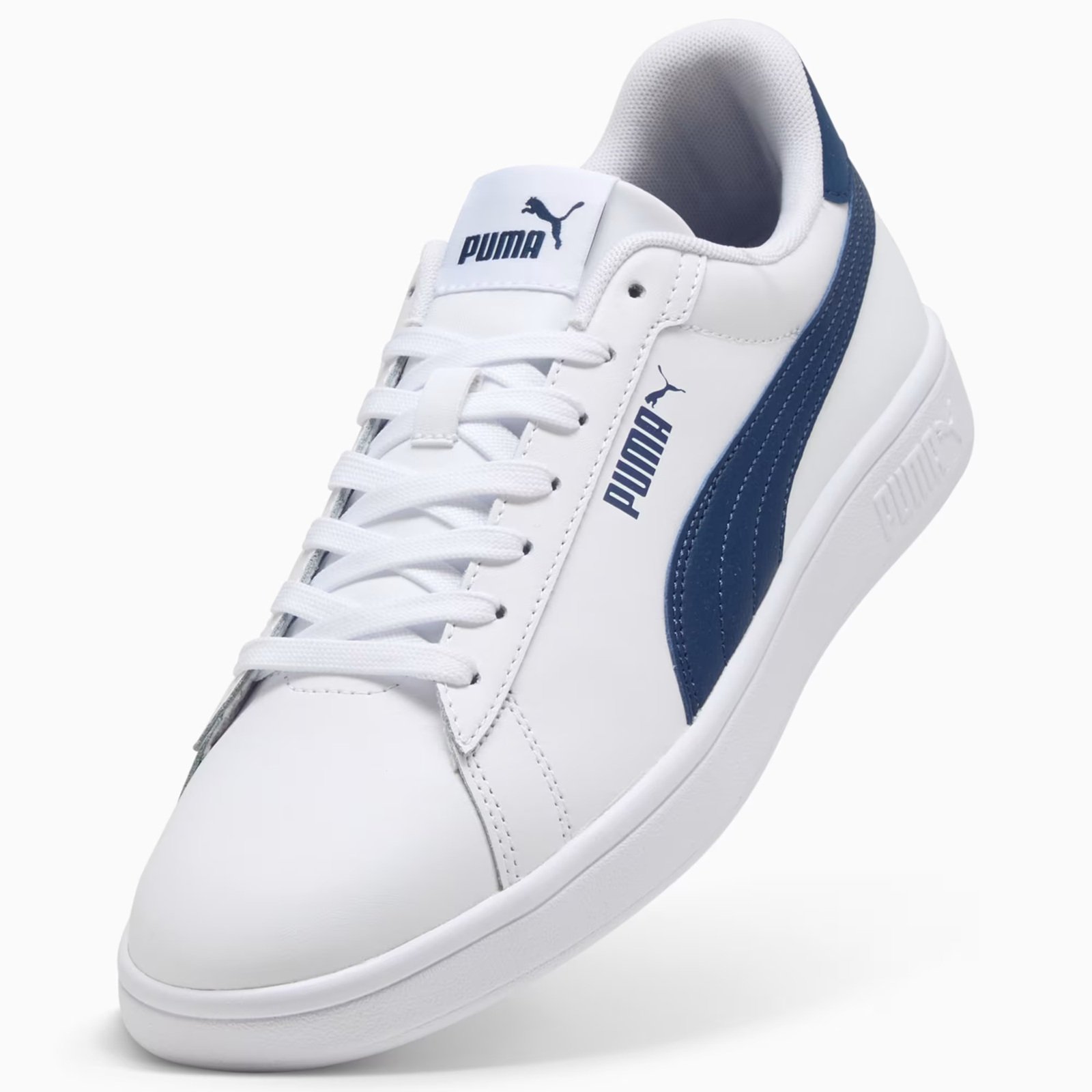 Tenis Puma Hombre Smash 3.0 L Blanco Azul 390987-28 Casual