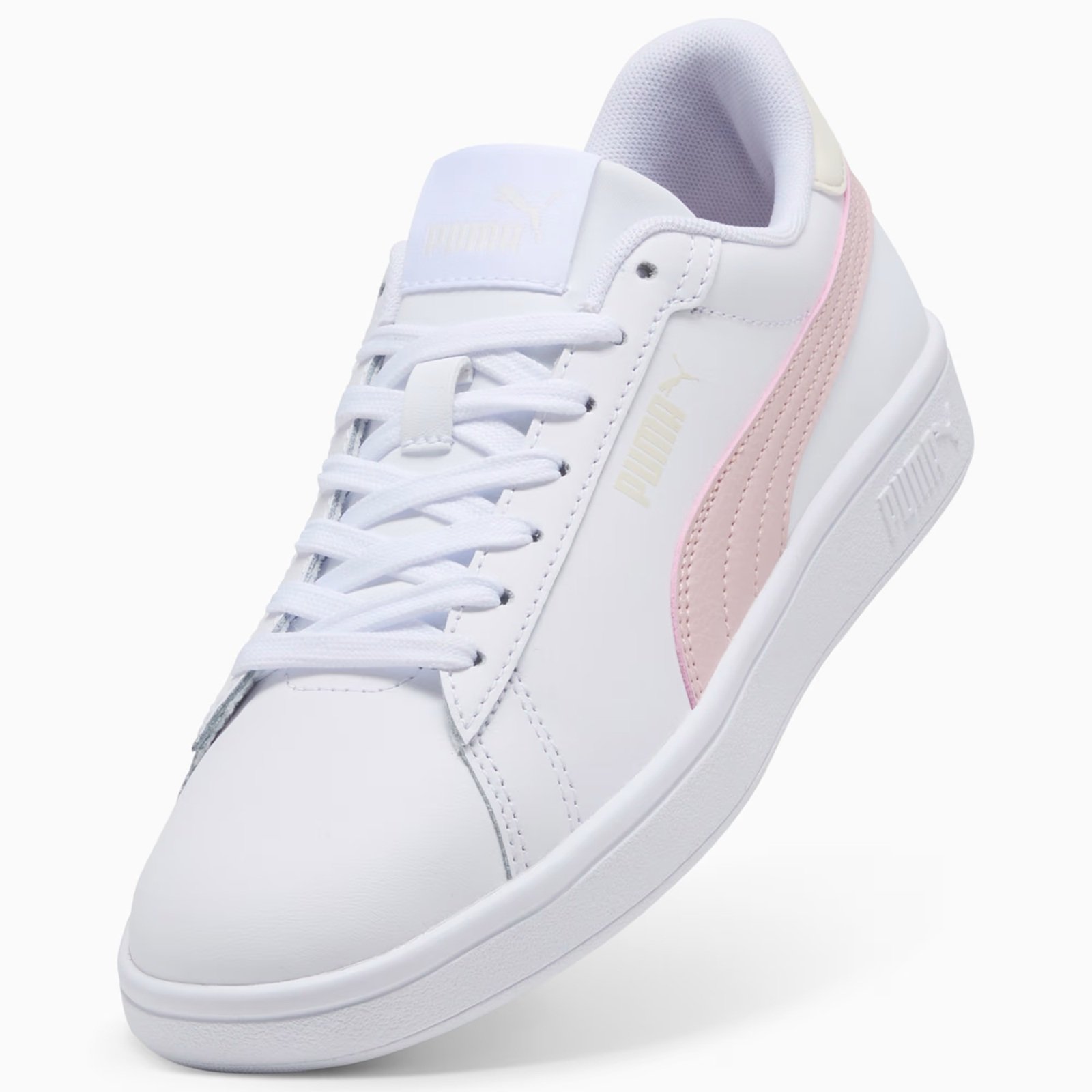 Tenis Puma Mujer Smash 3.0 L Blanco Rosa 390987-31 Casual