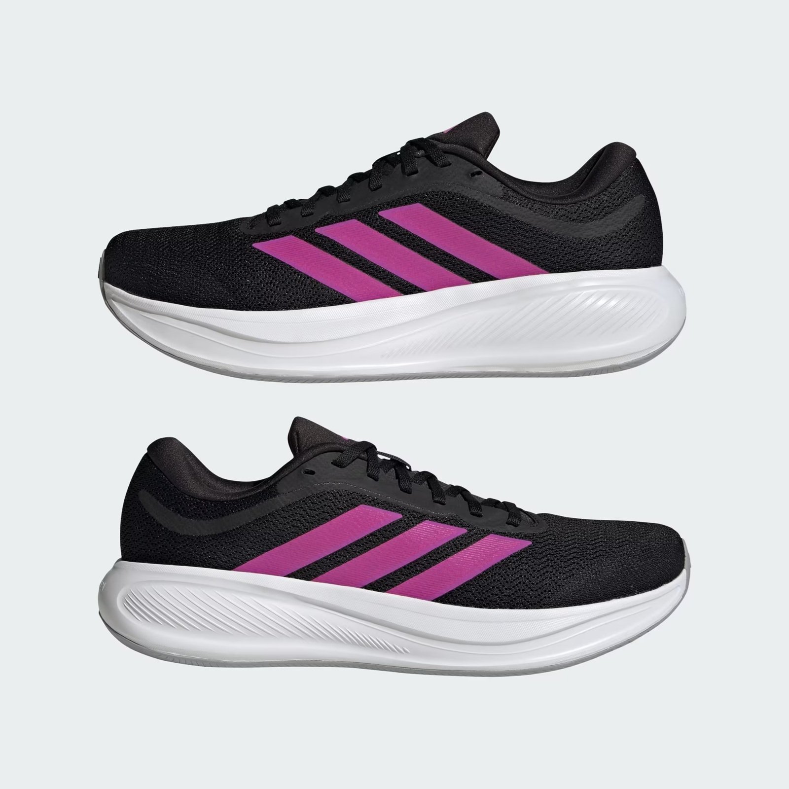 Tenis Adidas Mujer Response Runner 2 KJ1740 Negro Fucsia Running