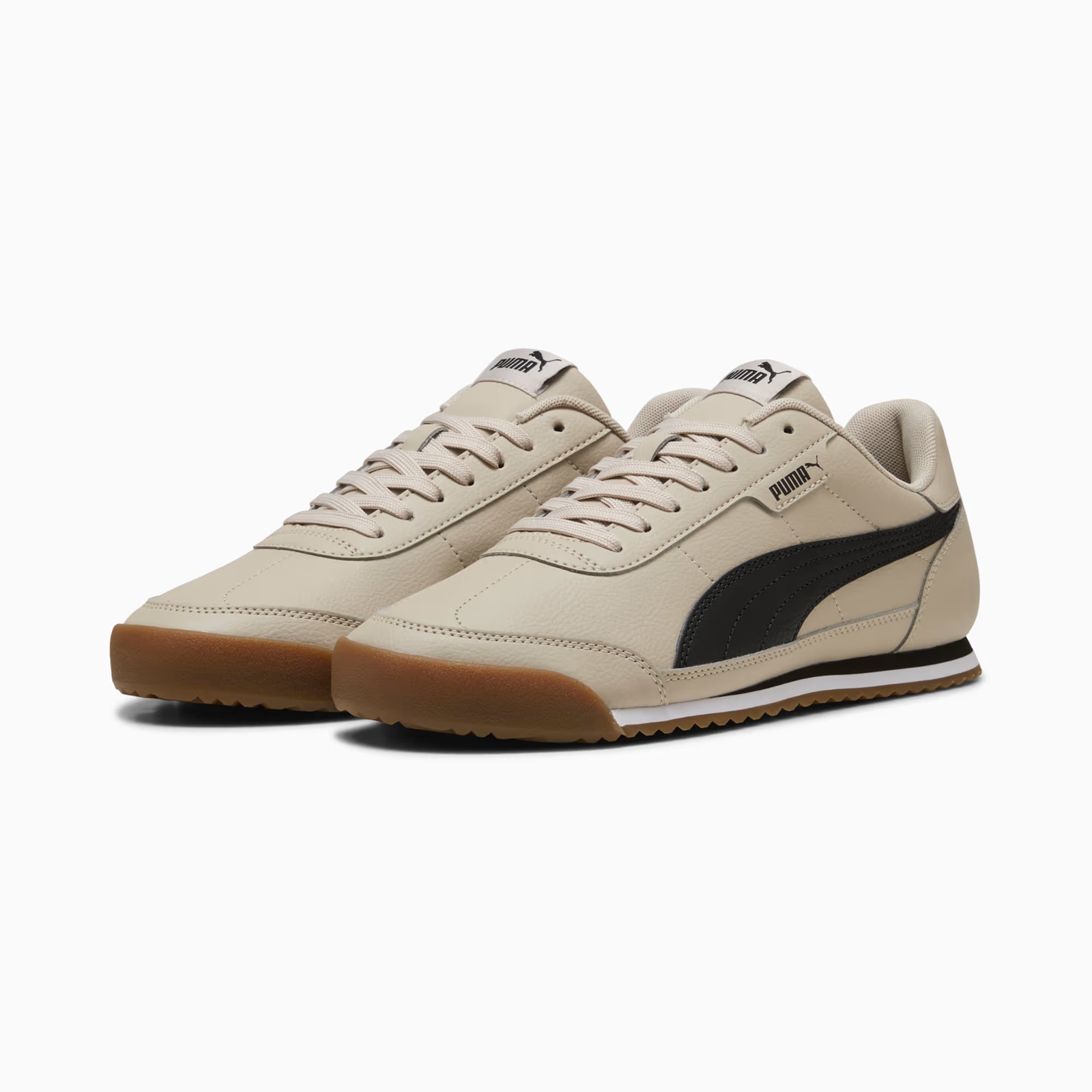 Tenis Puma Hombre Turino II Casual 397452-31 Beige Negro - Image 4