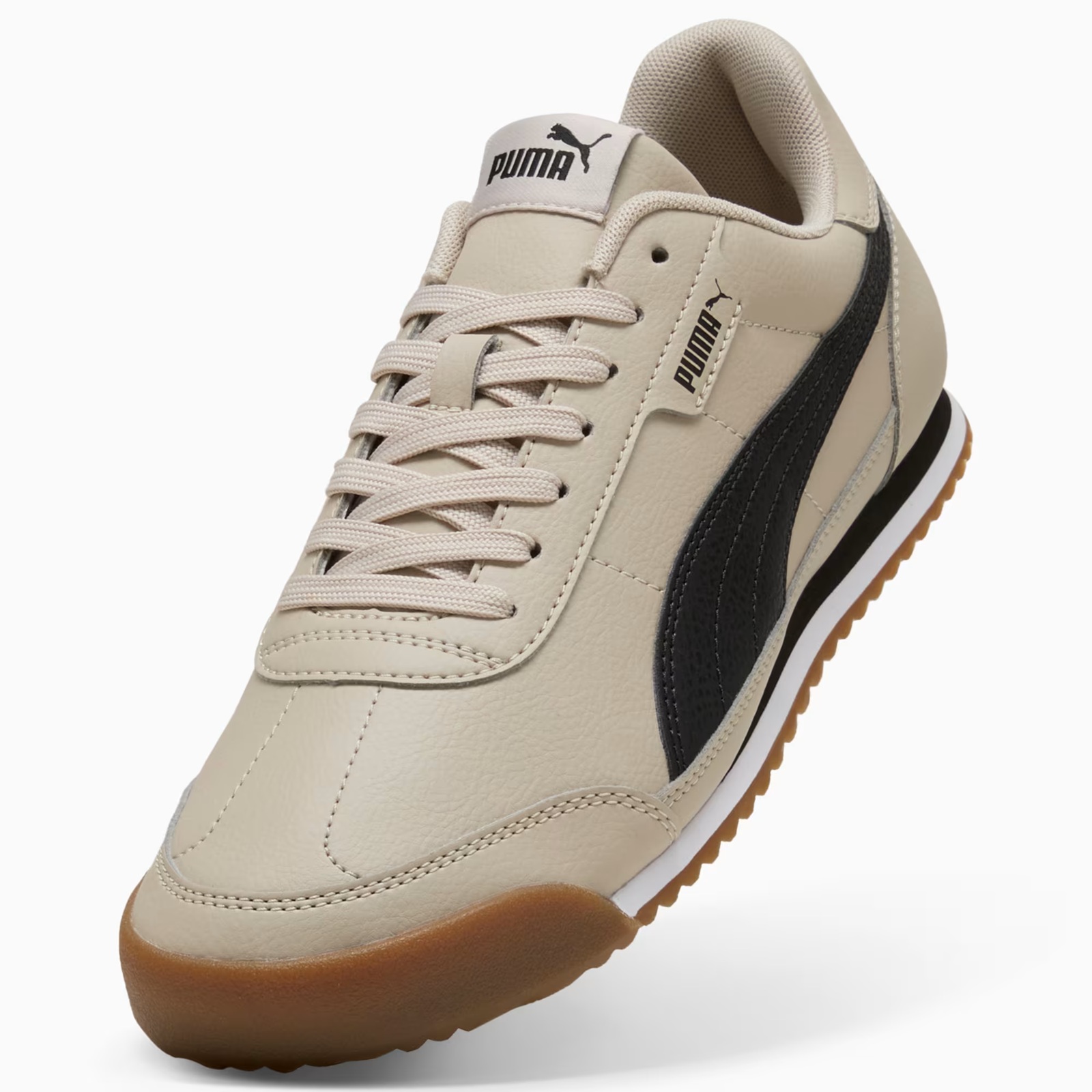 Tenis Puma Hombre Turino II Casual 397452-31 Beige Negro - Image 3